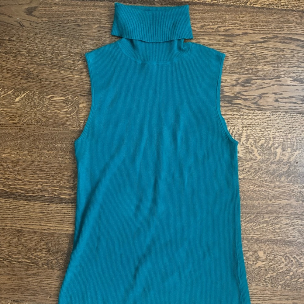Teal Turtleneck Tank